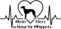 Preview: Aufkleber "Mein Herz schlägt für Whippets"