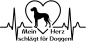Preview: Aufkleber "Mein Herz schlägt für Doggen"