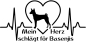 Preview: Aufkleber "Mein Herz schlägt für Basenjis"