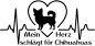 Preview: Aufkleber "Mein Herz schlägt für Chihuahuas" (Langhaar)
