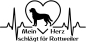 Preview: Aufkleber "Mein Herz schlägt für Rottweiler"