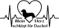 Preview: Aufkleber "Mein Herz schlägt für Dackel" (Langhaardackel)