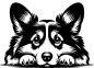 Preview: Aufkleber Welsh Corgi Kopf