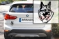 Preview: Autoaufkleber "Norwegischer Elchhund" Kopf