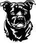 Preview: Aufkleber Staffordshire Bullterrier Kopf