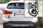 Preview: Autoaufkleber "Deutscher Schäferhund" Kopf