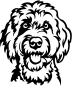 Preview: Aufkleber Golden Doodle Kopf