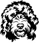 Preview: Autoaufkleber Labradoodle Kopf