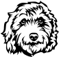 Preview: Autoaufkleber Labradoodle Kopf