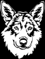 Preview: Aufkleber Saarloos Wolfhund Kopf