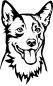 Preview: Aufkleber cattle dog Kopf