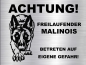 Preview: Hundeschild Malinois