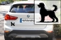 Preview: Autoaufkleber Golden Doodle stehend Silhouette