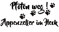 Preview: Aufkleber "Pfoten weg! Appenzeller im Heck“