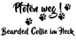 Preview: Aufkleber "Pfoten weg! Bearded Collie im Heck"