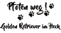 Preview: Aufkleber "Pfoten weg! Golden Retriever im Heck"