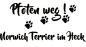 Preview: Aufkleber "Pfoten weg! Norwich Terrier im Heck“