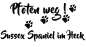 Preview: Aufkleber "Pfoten weg! Sussex Spaniel im Heck"