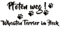 Preview: Aufkleber "Pfoten weg! Wheaten Terrier im Heck“