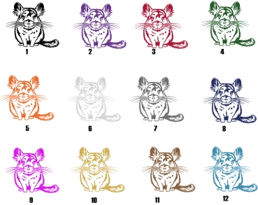 Preview: Aufkleber Chinchilla *für helle Hintergründe