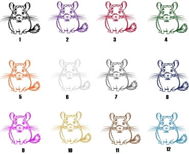 Preview: Aufkleber Chinchilla *für helle Hintergründe