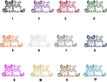 Preview: Aufkleber Chinchillas *für helle Hintergründe
