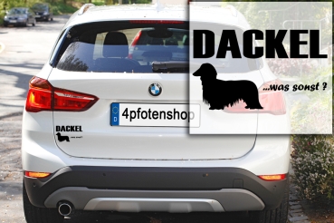 Aufkleber "Dackel (Langhaar) ...was sonst?"