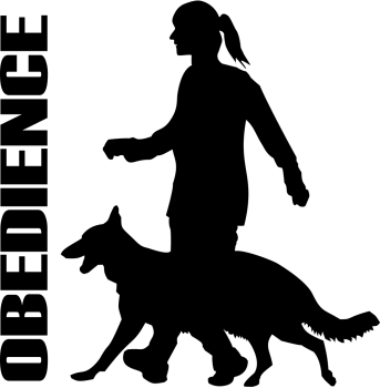 Aufkleber Obedience mit Schriftzug Hundesport-Aufkleber