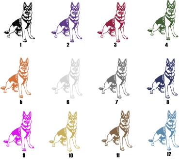 Autoaufkleber "Deutscher Schäferhund" Polizeihund Kontur