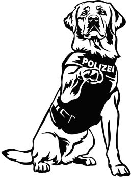 Autoaufkleber "Labrador" Polizeihund - Service Dog Kontur