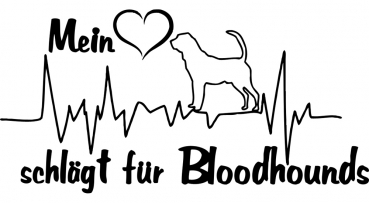 Aufkleber "Mein Herz schlägt für Bloodhounds"