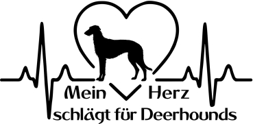 Aufkleber "Mein Herz schlägt für Deerhounds"