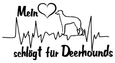 Aufkleber "Mein Herz schlägt für Deerhounds"