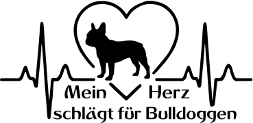 Aufkleber "Mein Herz schlägt für Bulldoggen"