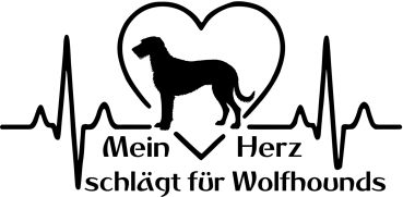 Aufkleber "Mein Herz schlägt für Irish Wolfhounds"