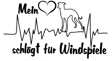 Aufkleber "Mein Herz schlägt für Windspiele"