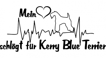 Aufkleber "Mein Herz schlägt für Kerry Blue Terrier "