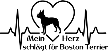 Aufkleber "Mein Herz schlägt für Boston Terrier"