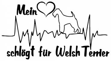 Aufkleber "Mein Herz schlägt für Welsh Terrier"