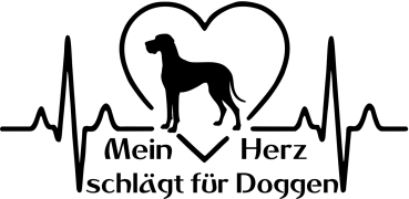 Aufkleber "Mein Herz schlägt für Doggen"