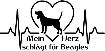 Aufkleber "Mein Herz schlägt für Beagles"