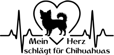Aufkleber "Mein Herz schlägt für Chihuahuas" (Langhaar)
