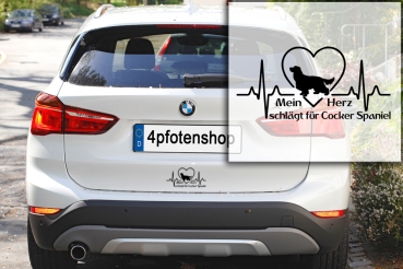 Preview: Aufkleber "Mein Herz schlägt für Cocker Spaniel"