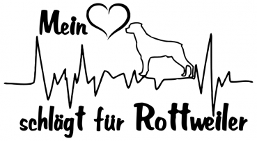 Aufkleber "Mein Herz schlägt für Rottweiler"