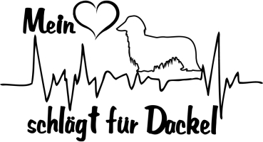 Aufkleber "Mein Herz schlägt für Dackel" (Langhaar)