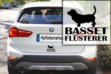 Preview: Aufkleber Basset "Basset-Flüsterer"