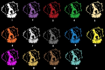 Autoaufkleber "Berner Sennenhund" Kopf