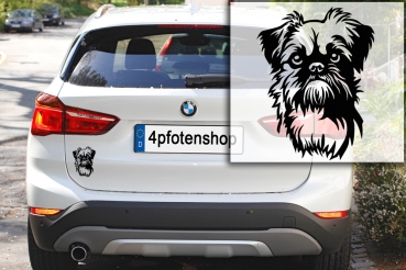 Autoaufkleber "Brüsseler Griffon" Kopf