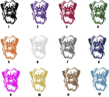 Autoaufkleber "Brüsseler Griffon" Kopf