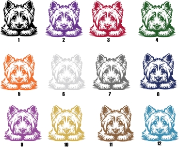 Autoaufkleber "West Highland Terrier" Kopf